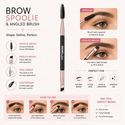 Makeup Mekka Dual-Ended Brow Brush & Spoolie | Eyebrow Makeup Brush Pakistan
