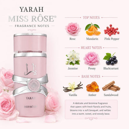 MISS ROSE Yarah Eau De Parfum 100ml for Women long-lasting floral fruity perfume price online in Pakistan