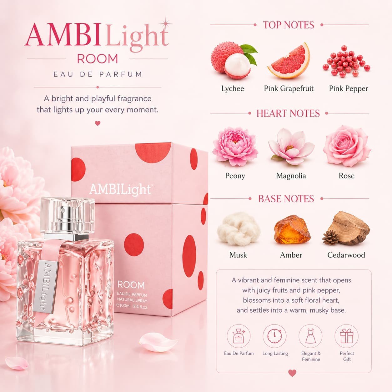 MISS ROSE Yarah Eau De Parfum long-lasting floral fruity fragrance for women in Pakistan