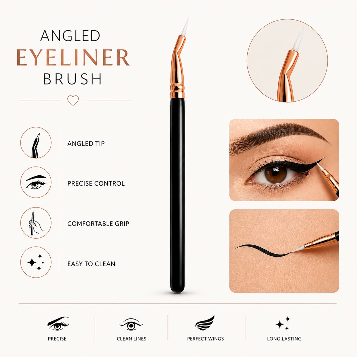 MSQ Wing Eyeliner Makeup Brush 💖✨
