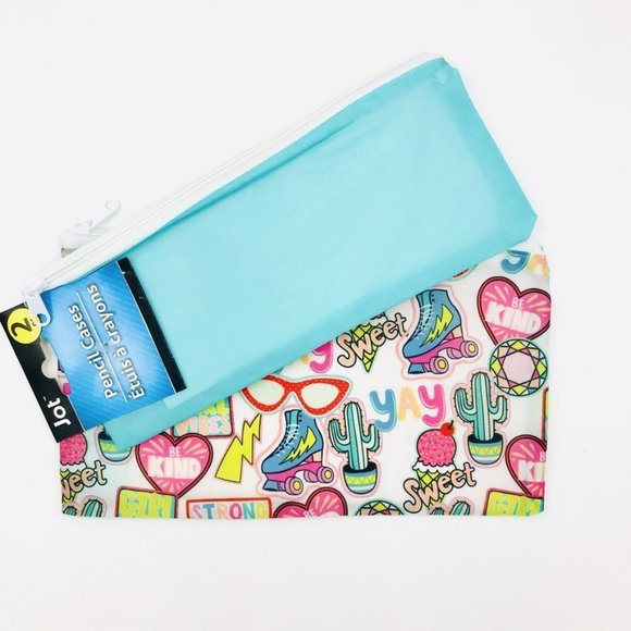 Multi Design Zipper Accessory Pouch Pack of Two - Lotshop.pk