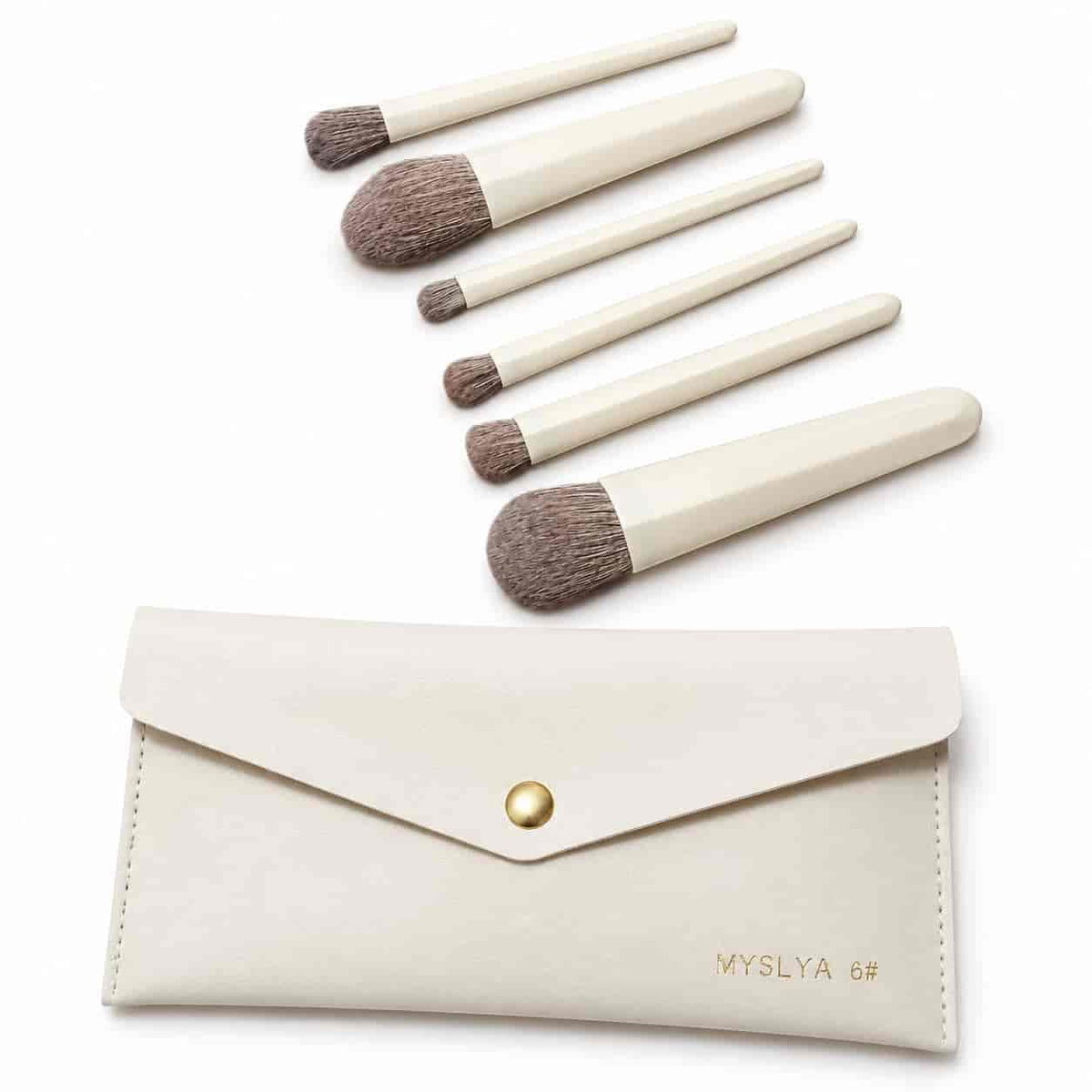 MYSLYA professional 6-piece face and eye makeup brush set with pouch best price online in Pakistan	