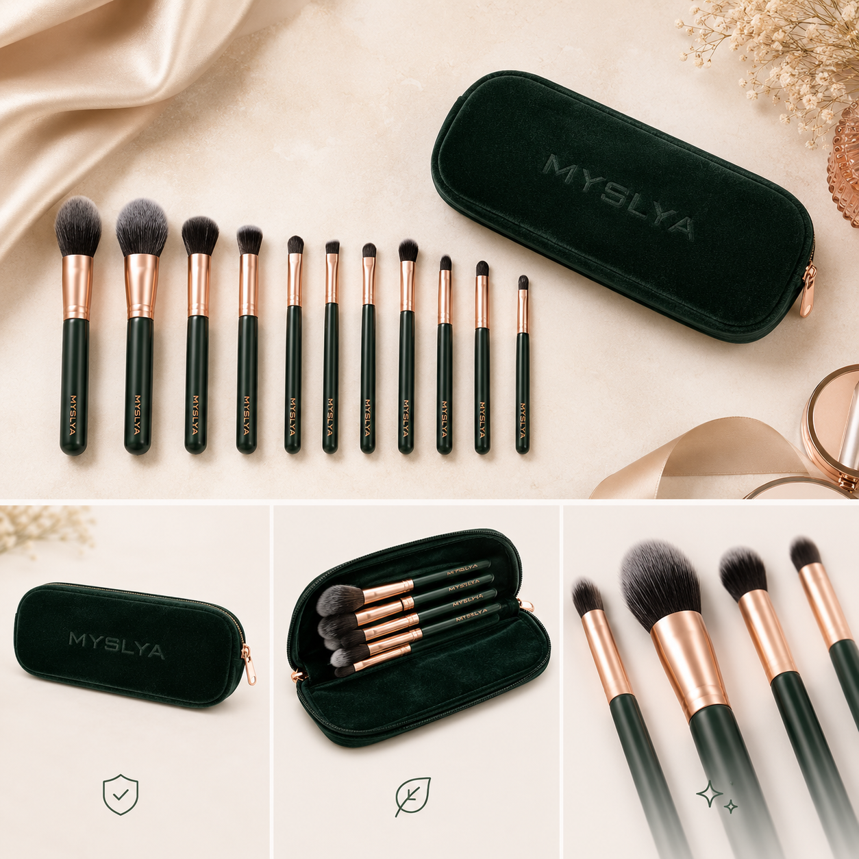 makeup brushes set 12 piece with luxe pouch price n pakistan