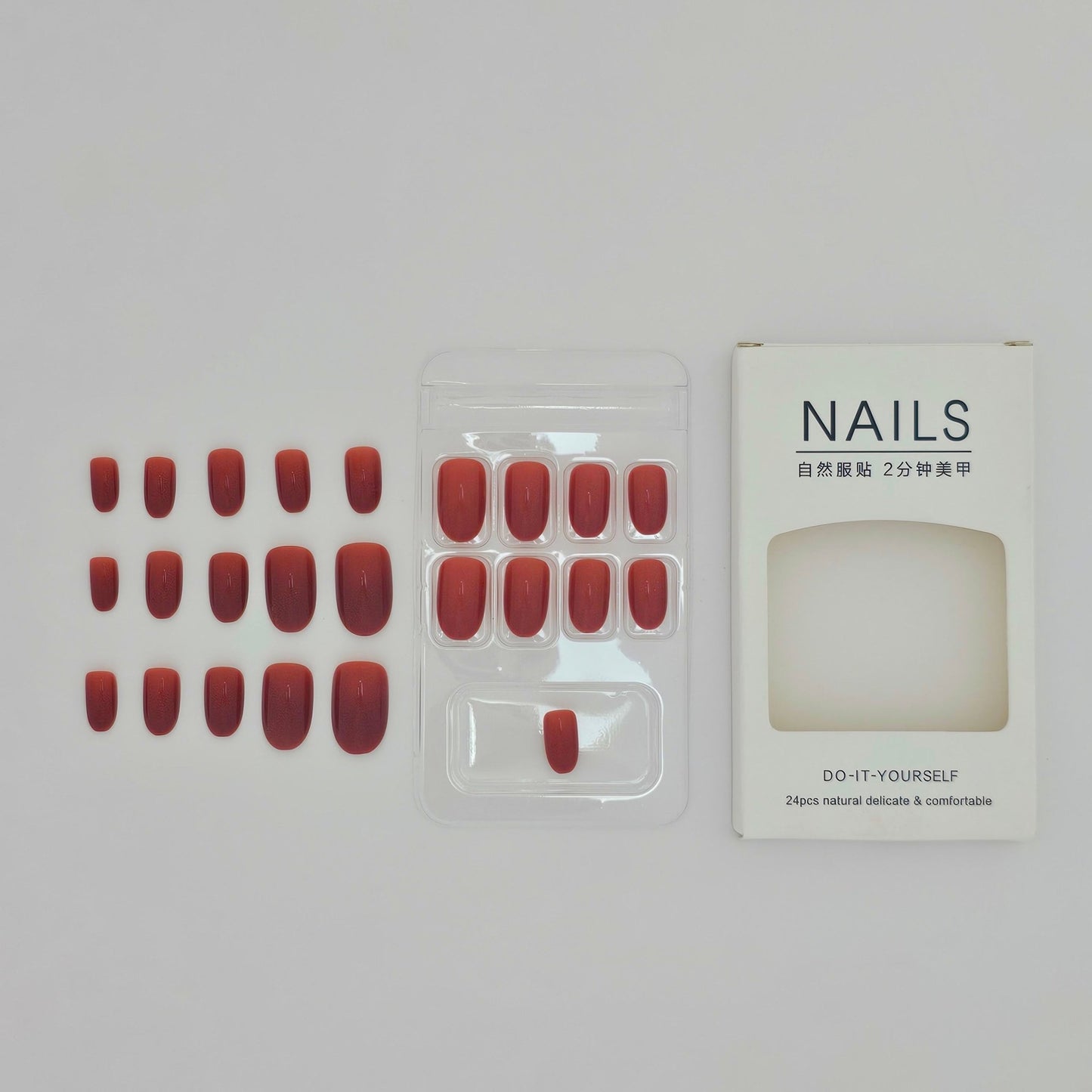 NAILS Do - It - Yourself 24 Pcs Natural Delicate & Comfortable - Lotshop.pk