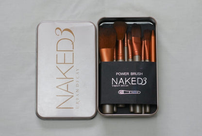 Naked3 Professional Makeup Brushes 12 Pieces With Metal Box(The box is a little deformed) but branded - Lotshop.pk