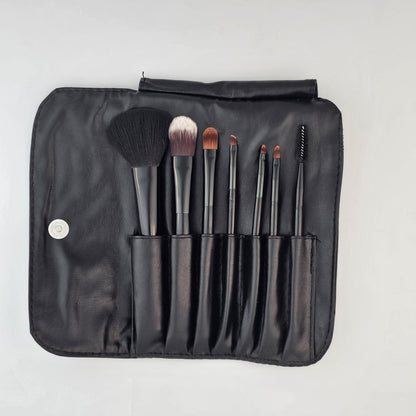 Natural Maker 7 - Piece Professional Makeup Brush Set with Black Travel Pouch - Lotshop.pk