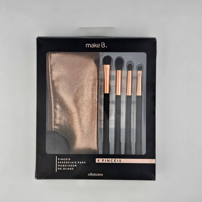 O Boticario Make B. 4 Eyeshadow Brushes With Brush Clutch Kit - Lotshop.pk