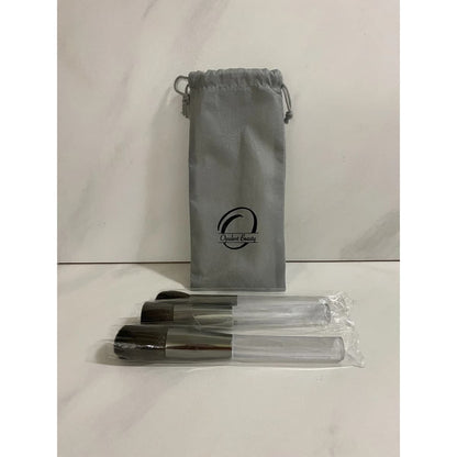 Opulent Beauty 3-piece professional face makeup brush set with travel pouch available in Pakistan.
