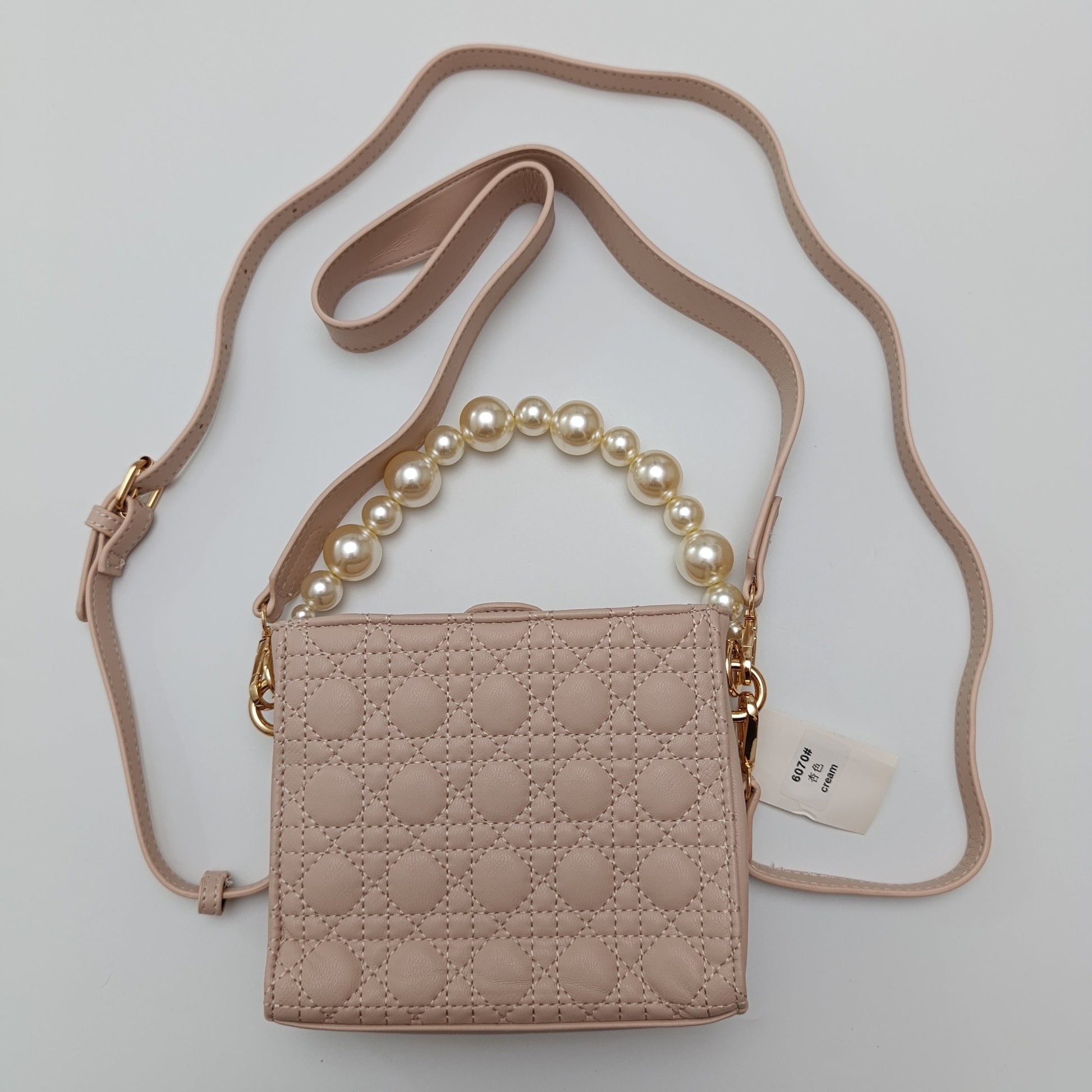 Pearl Handle Quilted Crossbody Bag – Elegant, Trendy & Versatile for Every Occasion - 6070 - Lotshop.pk
