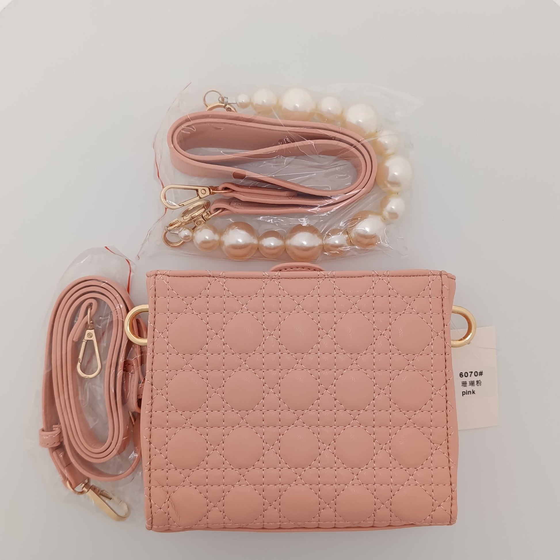Pearl Handle Quilted Crossbody Bag – Elegant, Trendy & Versatile for Every Occasion - 6070 - Lotshop.pk