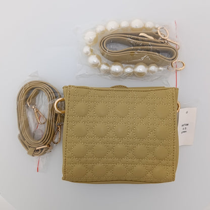 Pearl Handle Quilted Crossbody Bag – Elegant, Trendy & Versatile for Every Occasion - 6070 - Lotshop.pk