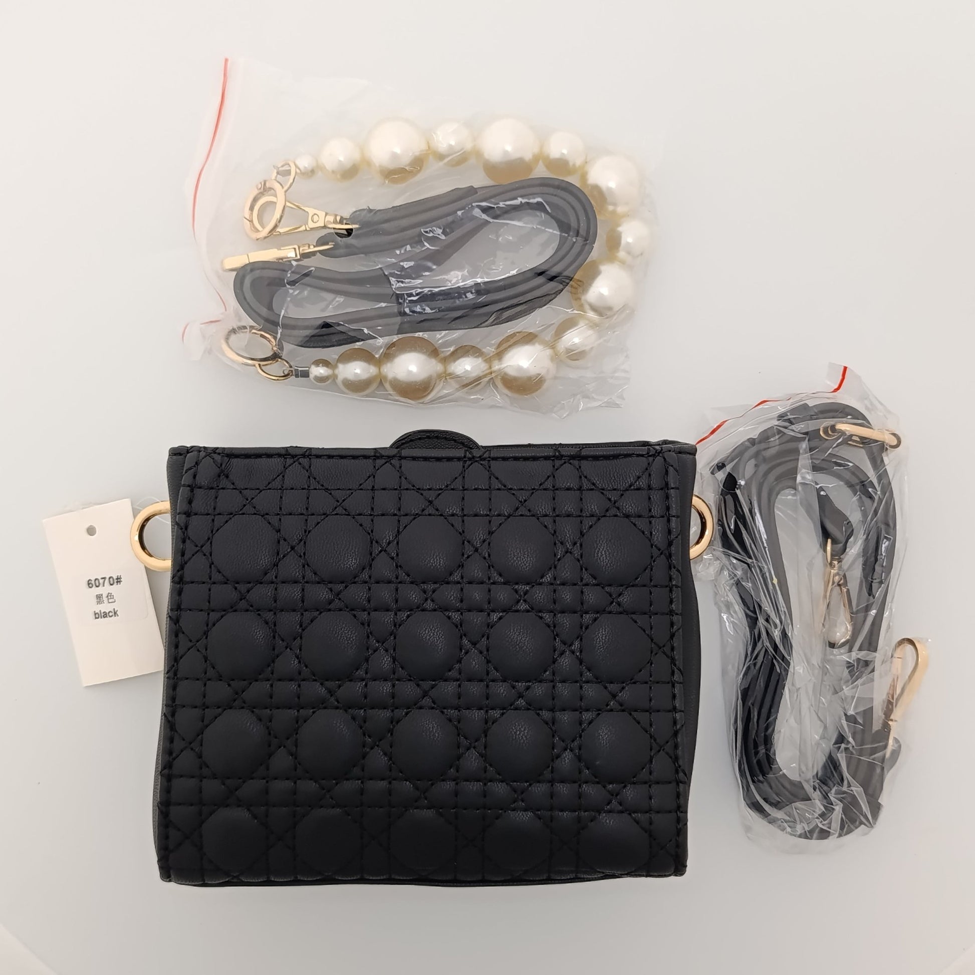 Pearl Handle Quilted Crossbody Bag – Elegant, Trendy & Versatile for Every Occasion - 6070 - Lotshop.pk