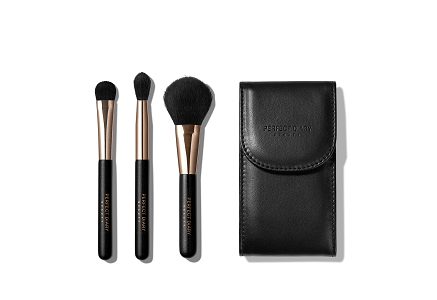 Perfect Diary 3 - Piece Makeup Brush Set with Black Leather Pouch 🖤 - Lotshop.pk