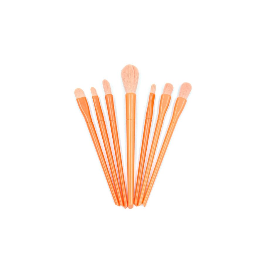 Portable Makeup brushes set 10pcs-Orange - Lotshop.pk