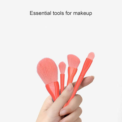 Portable Makeup brushes set 10pcs-Orange - Lotshop.pk