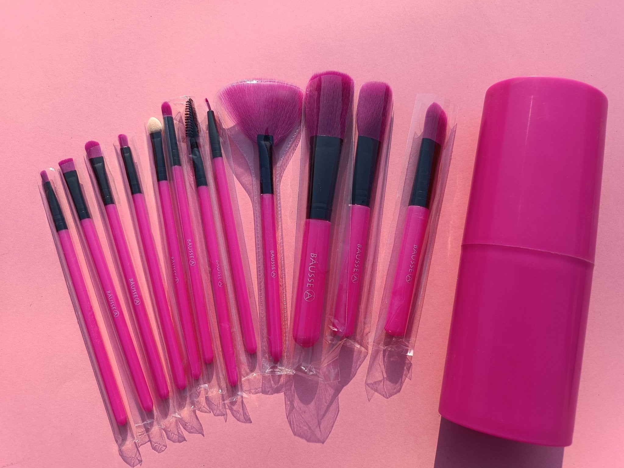 Portable makeup brushes Set 12pcs with barrel box Available at Lotshop.pk