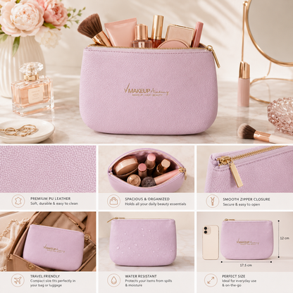 Makeup Academy Cosmetic Pouch – Premium Pink Makeup Bag