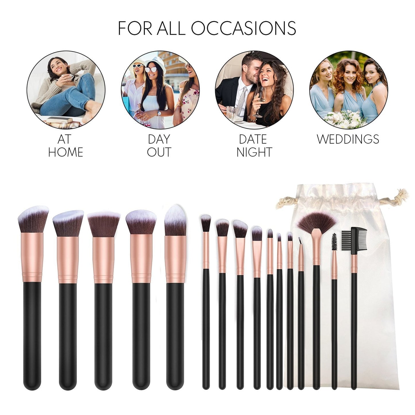 Premium 16 - Piece Professional Makeup Brushes Set – Complete Face & Eye Brush Kit - Lotshop.pk