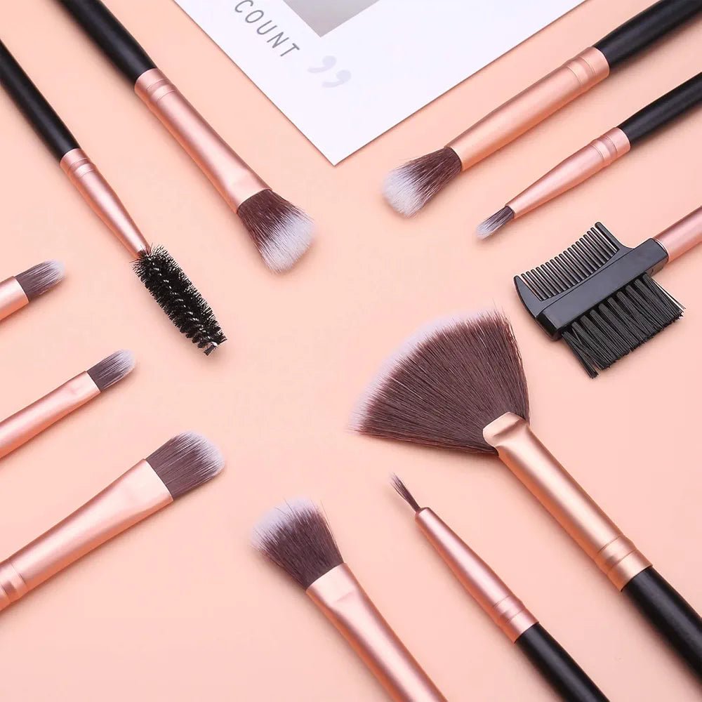 Premium 16 - Piece Professional Makeup Brushes Set – Complete Face & Eye Brush Kit - Lotshop.pk