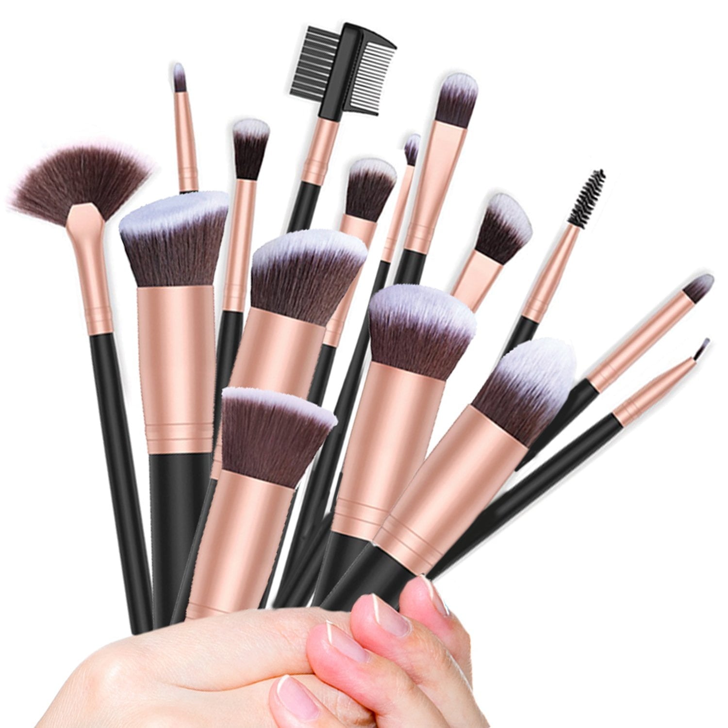 Premium 16 - Piece Professional Makeup Brushes Set – Complete Face & Eye Brush Kit - Lotshop.pk