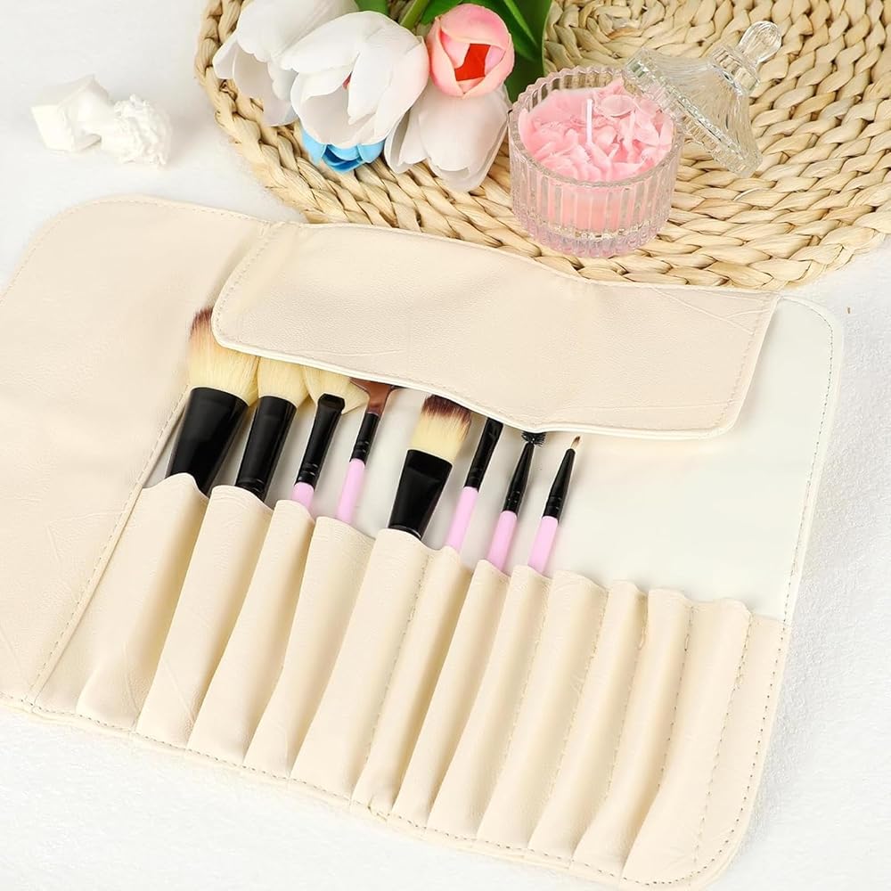 Premium Makeup Brush Holder Roll - Up Case – Travel Organizer Pouch - Lotshop.pk