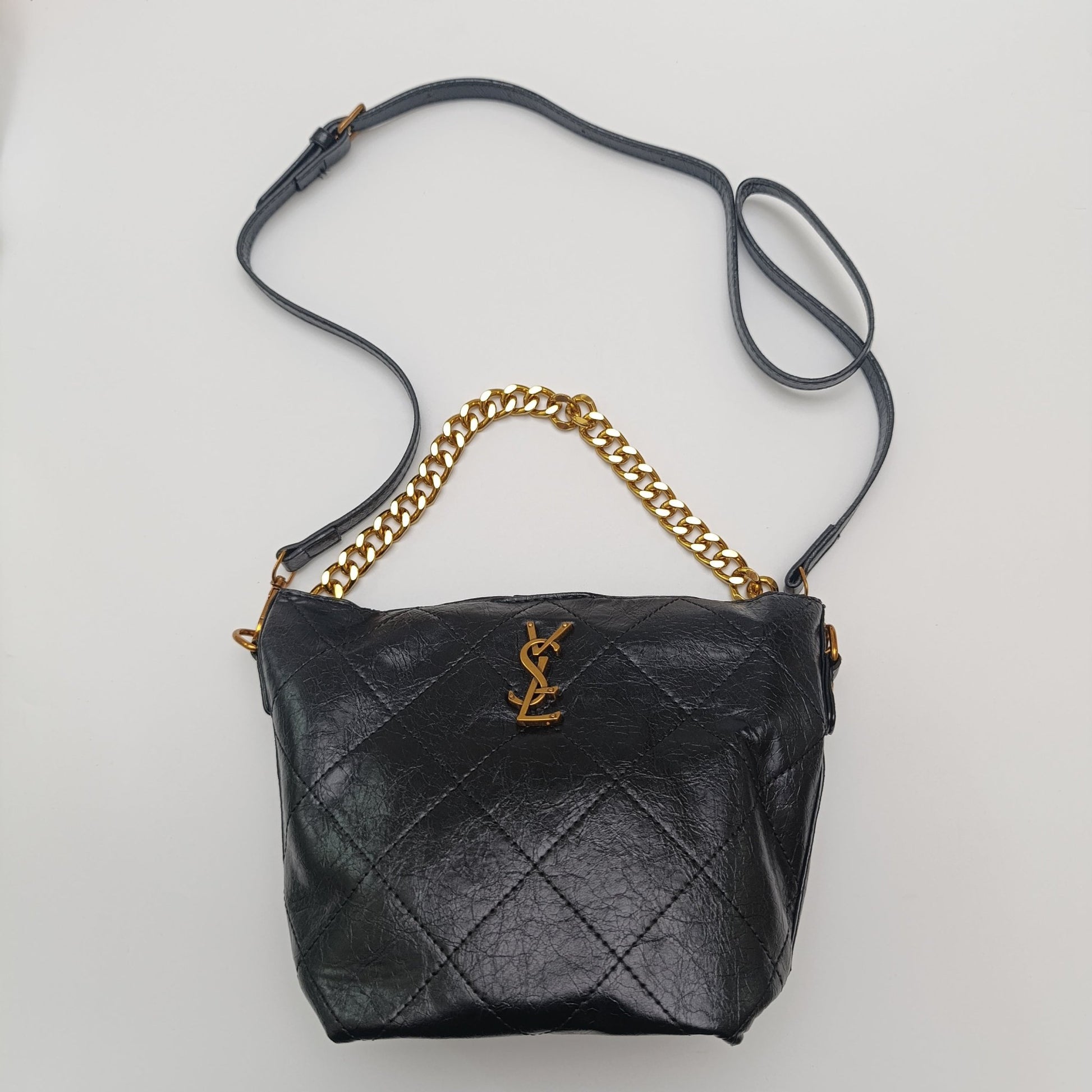 Premium Quilted Crossbody Handbag with Gold Chain – Stylish & Elegant - 5658 - Lotshop.pk