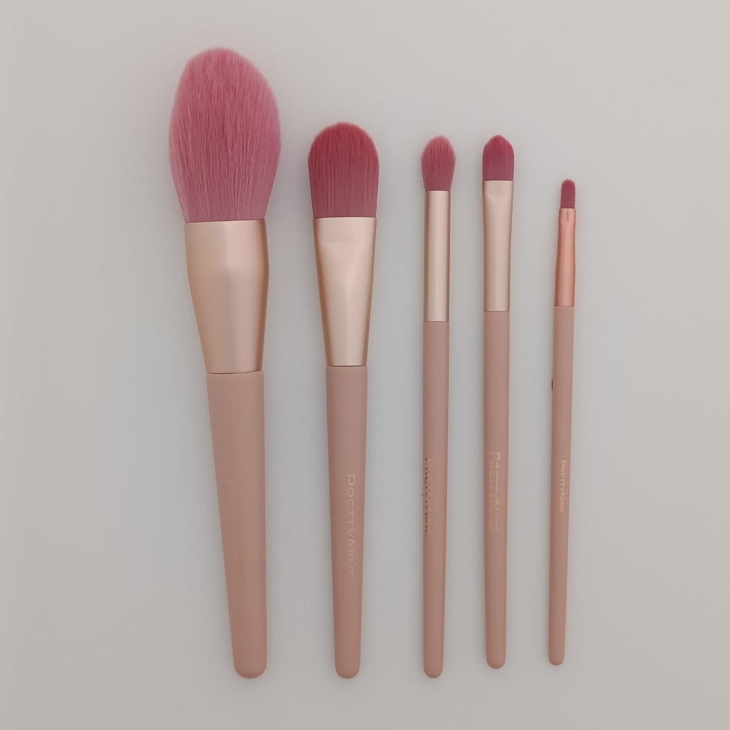 PrettyNine 5 Pcs Makeup Brushes Set – Premium Face & Eye Brushes Kit - Lotshop.pk