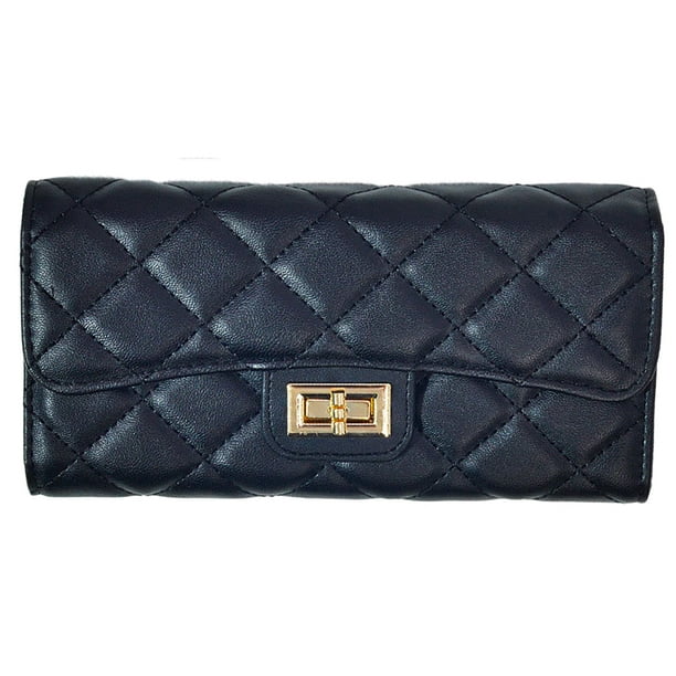 Quilted Long Wallet for Women – Elegant Design, Multi - Card Storage & Premium Finish - 6007 - Lotshop.pk
