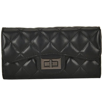 Quilted Long Wallet for Women – Elegant Design, Multi - Card Storage & Premium Finish - 6007 - Lotshop.pk