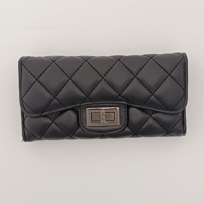 Quilted Long Wallet for Women – Elegant Design, Multi - Card Storage & Premium Finish - 6007 - Lotshop.pk