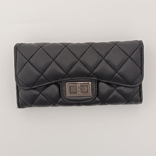Quilted Long Wallet for Women – Elegant Design, Multi - Card Storage & Premium Finish - 6007 - Lotshop.pk