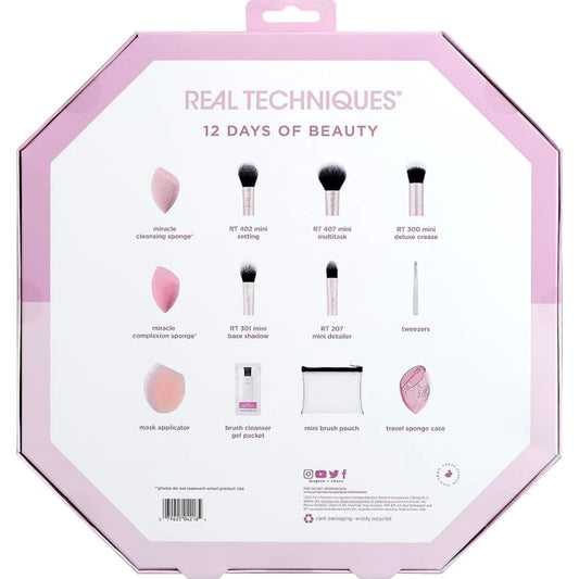 Real Techniques 12 Days of Beauty Gift Set 12-piece makeup brush, sponge and beauty accessories price online in Pakistan