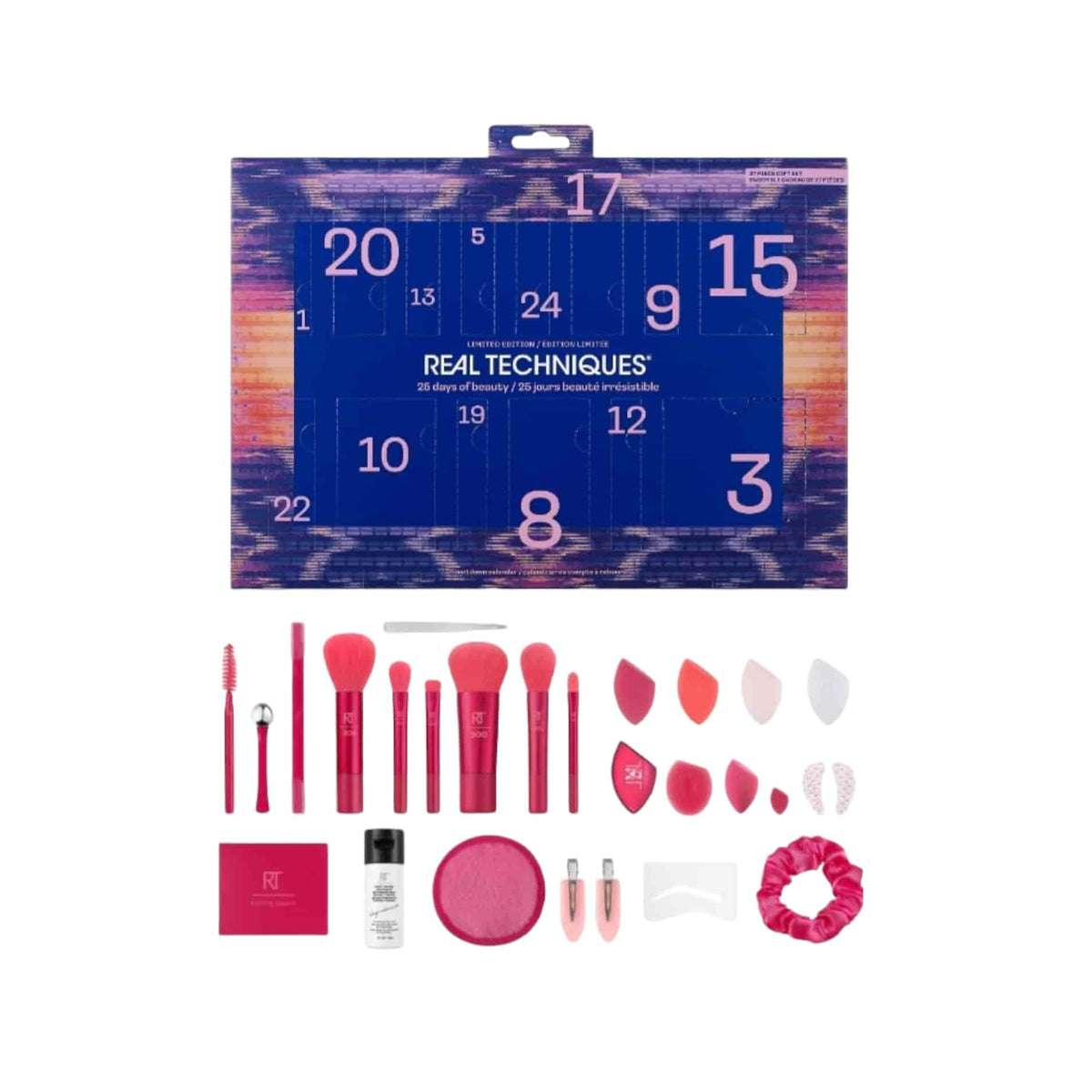 Real Techniques 25 Days of Beauty Advent Calendar limited edition 27-piece makeup and beauty gift set price online in Pakistan. Real Techniques 27-piece Beauty Advent Calendar makeup tools and accessories gift set best price online in Pakistan .Real Techniques 25 Days of Beauty limited edition makeup and beauty accessories set affordable price online in Pakistan	