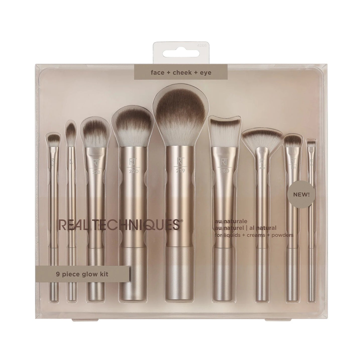 Real Techniques Au Naturale Complete Brush Kit – 9 Piece Glow Makeup Brush Set - Lotshop.pk