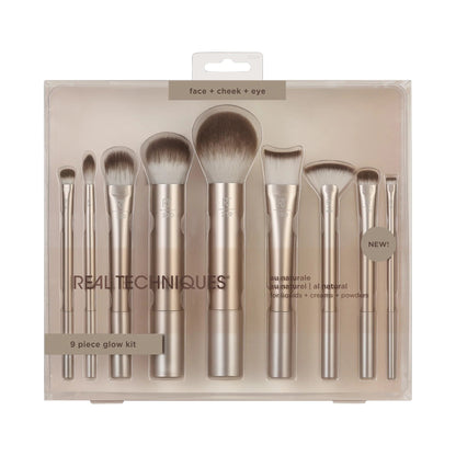 Real Techniques Au Naturale Complete Brush Kit – 9 Piece Glow Makeup Brush Set - Lotshop.pk