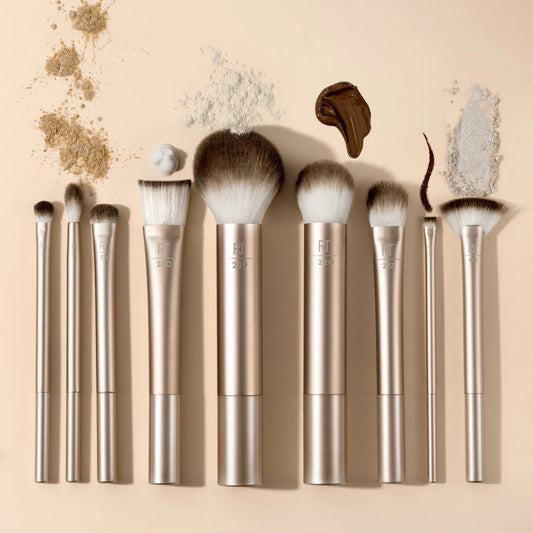 Real Techniques Au Naturale Complete Brush Kit – 9 Piece Glow Makeup Brush Set - Lotshop.pk