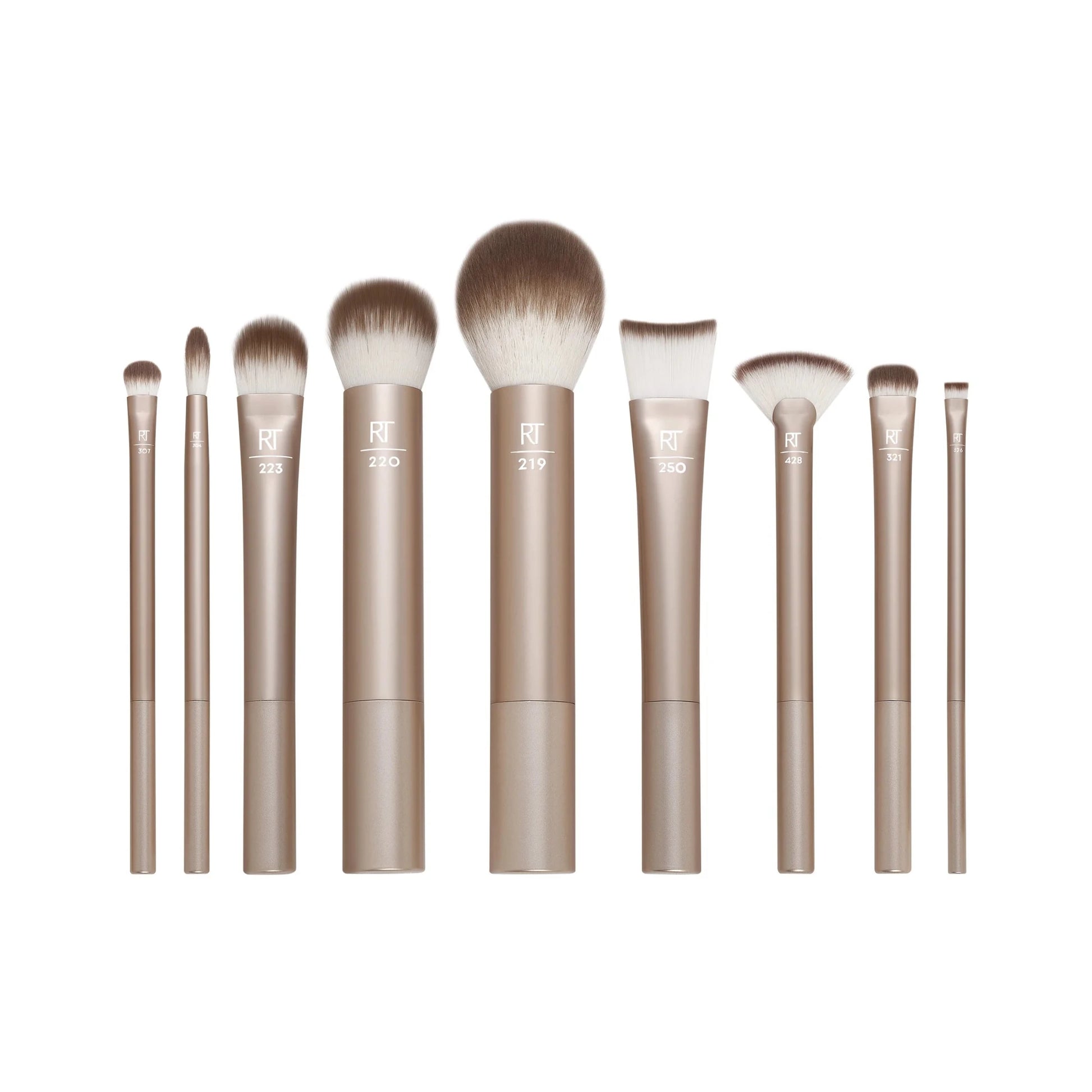 Real Techniques Au Naturale Complete Brush Kit – 9 Piece Glow Makeup Brush Set - Lotshop.pk