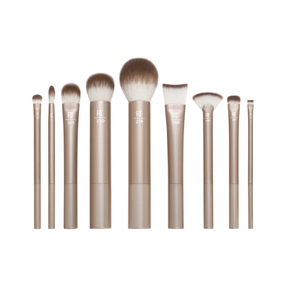 Real Techniques Au Naturale Complete Brush Kit – 9 Piece Glow Makeup Brush Set - Lotshop.pk
