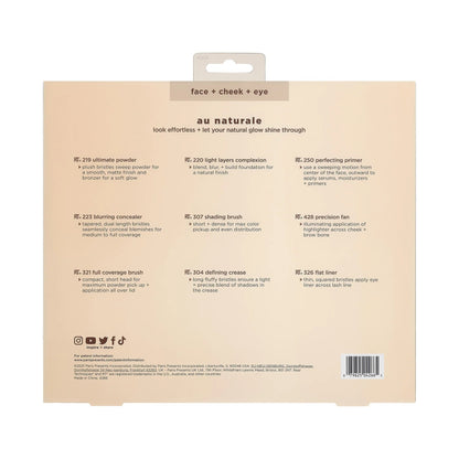 Real Techniques Au Naturale Complete Brush Kit – 9 Piece Glow Makeup Brush Set - Lotshop.pk