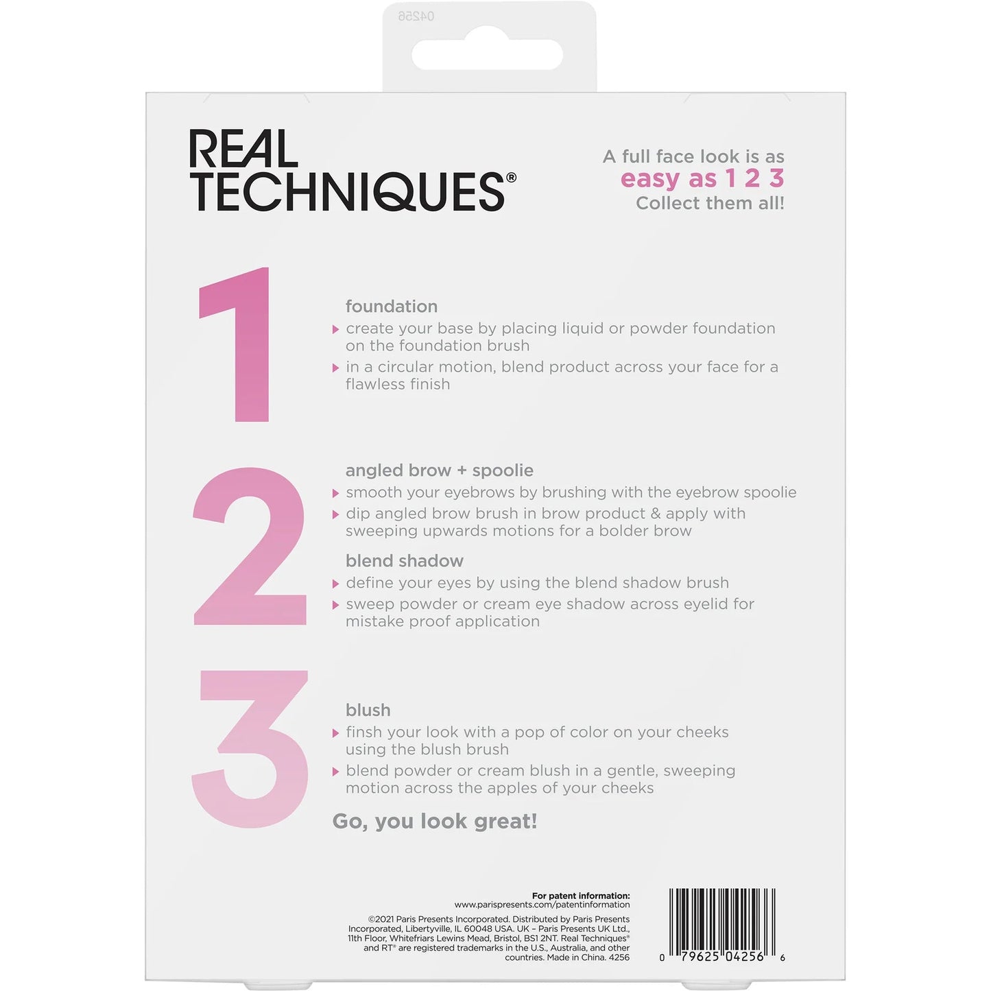Real Techniques Easy As 1 - 2 - 3 Basics Makeup Brushes Kit – Foundation, Blush & Eye Brush Set - Lotshop.pk