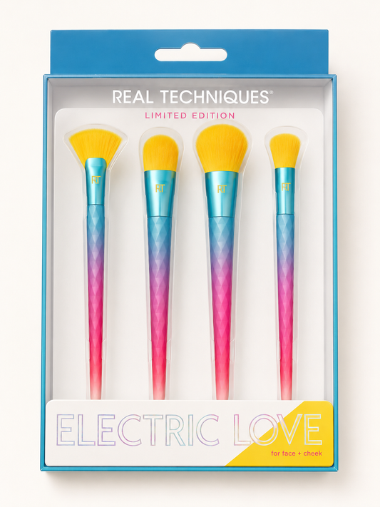 Real Techniques Electric Love Face + Cheek Brush Set – Limited Edition Glow Brush Kit Pakistan