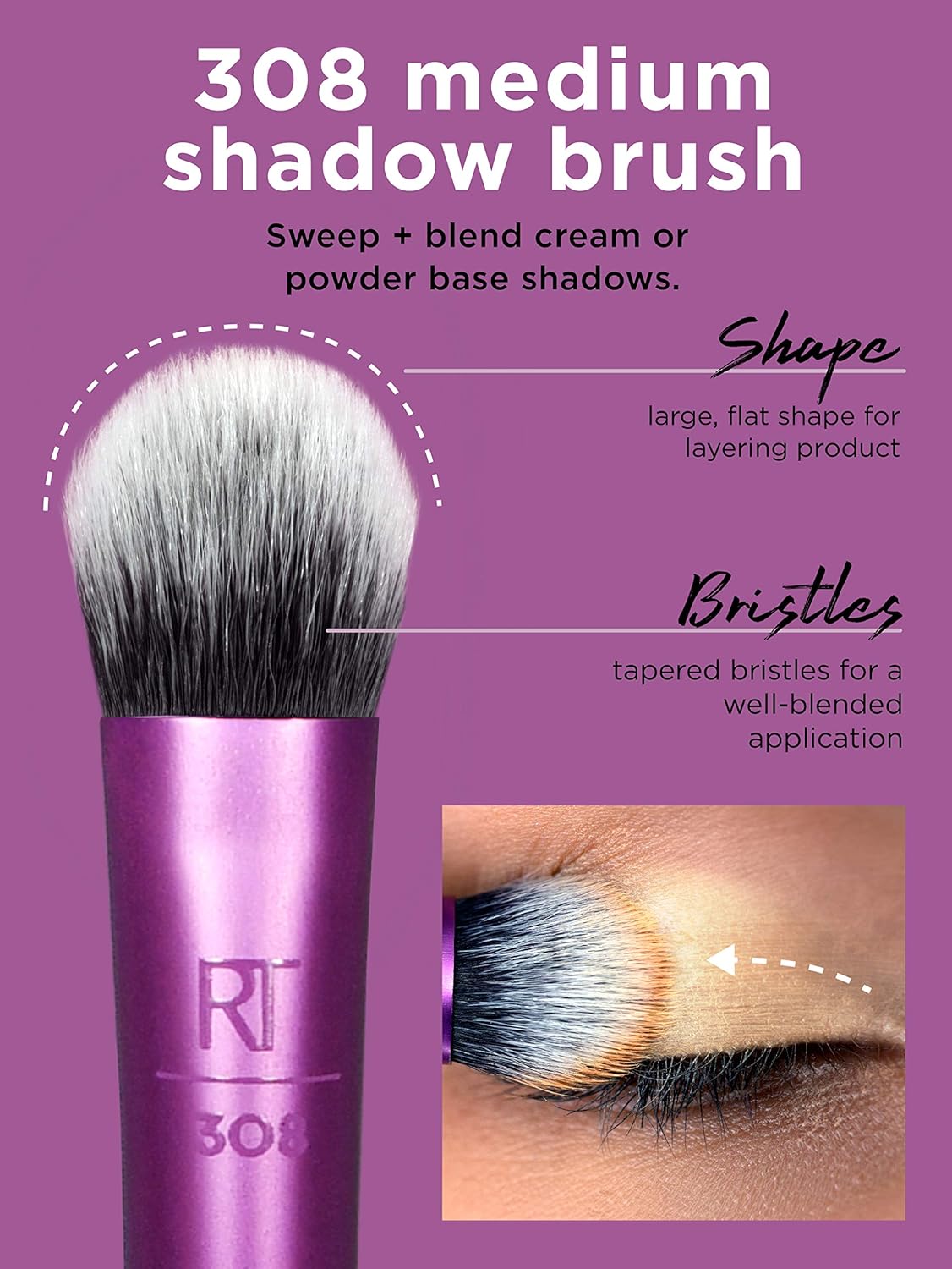 Real Techniques Enhanced Eye Set – Professional Eye Makeup Brush Kit (5 Pcs + Case) - Lotshop.pk