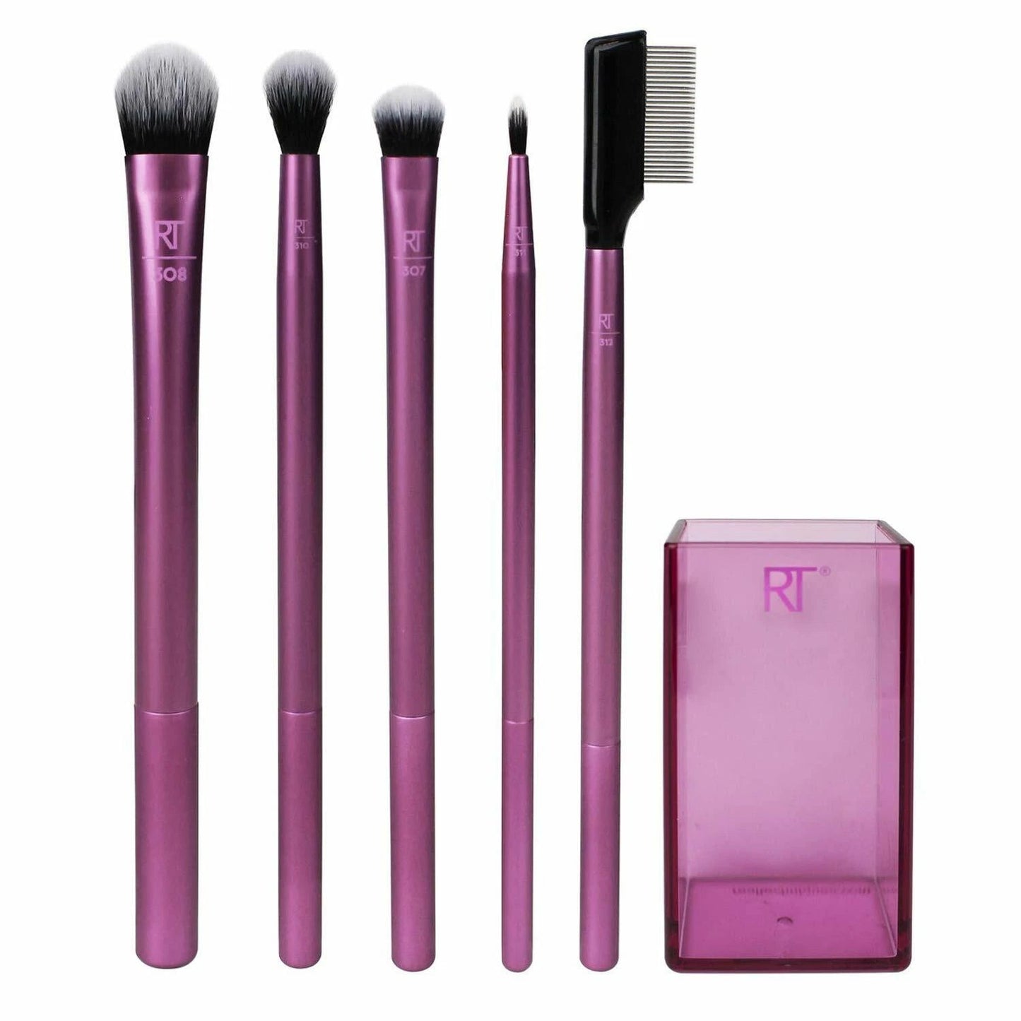 Real Techniques Enhanced Eye Set – Professional Eye Makeup Brush Kit (5 Pcs + Case) - Lotshop.pk