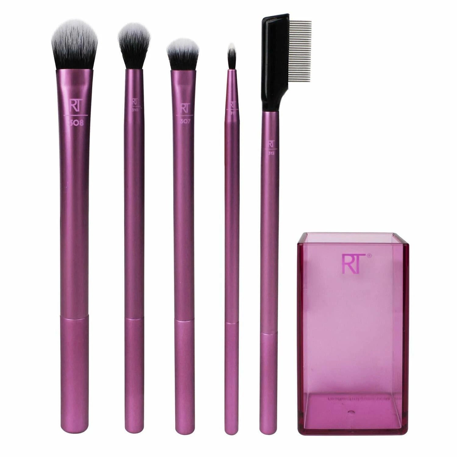Real Techniques Enhanced Eye Set – Professional Eye Makeup Brush Kit (5 Pcs + Case) - Lotshop.pk