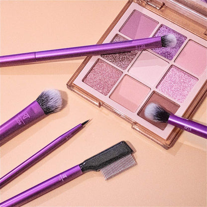 Real Techniques Enhanced Eye Set – Professional Eye Makeup Brush Kit (5 Pcs + Case) - Lotshop.pk