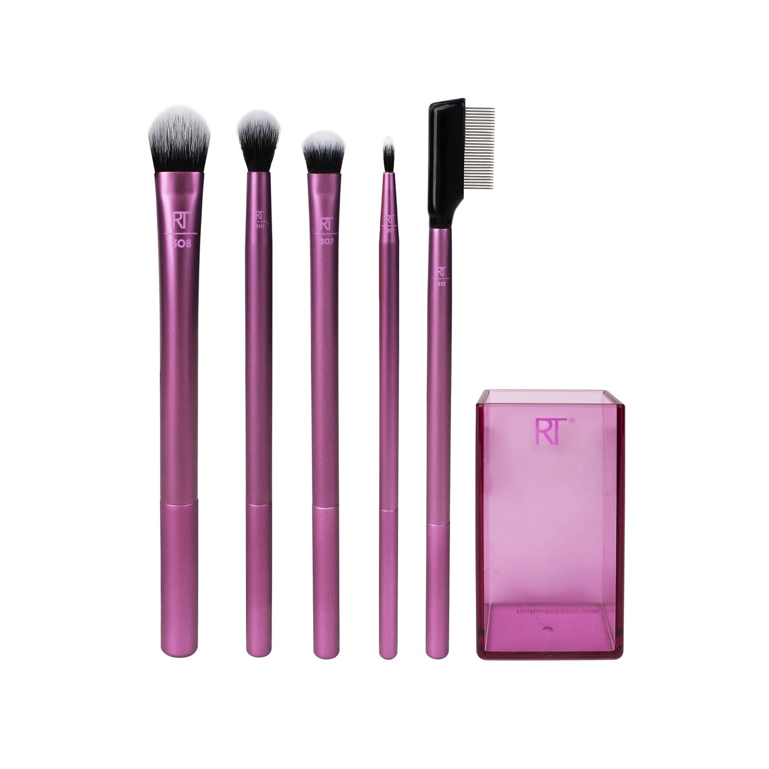 Real Techniques Enhanced Eye Set – Professional Eye Makeup Brush Kit (5 Pcs + Case) - Lotshop.pk