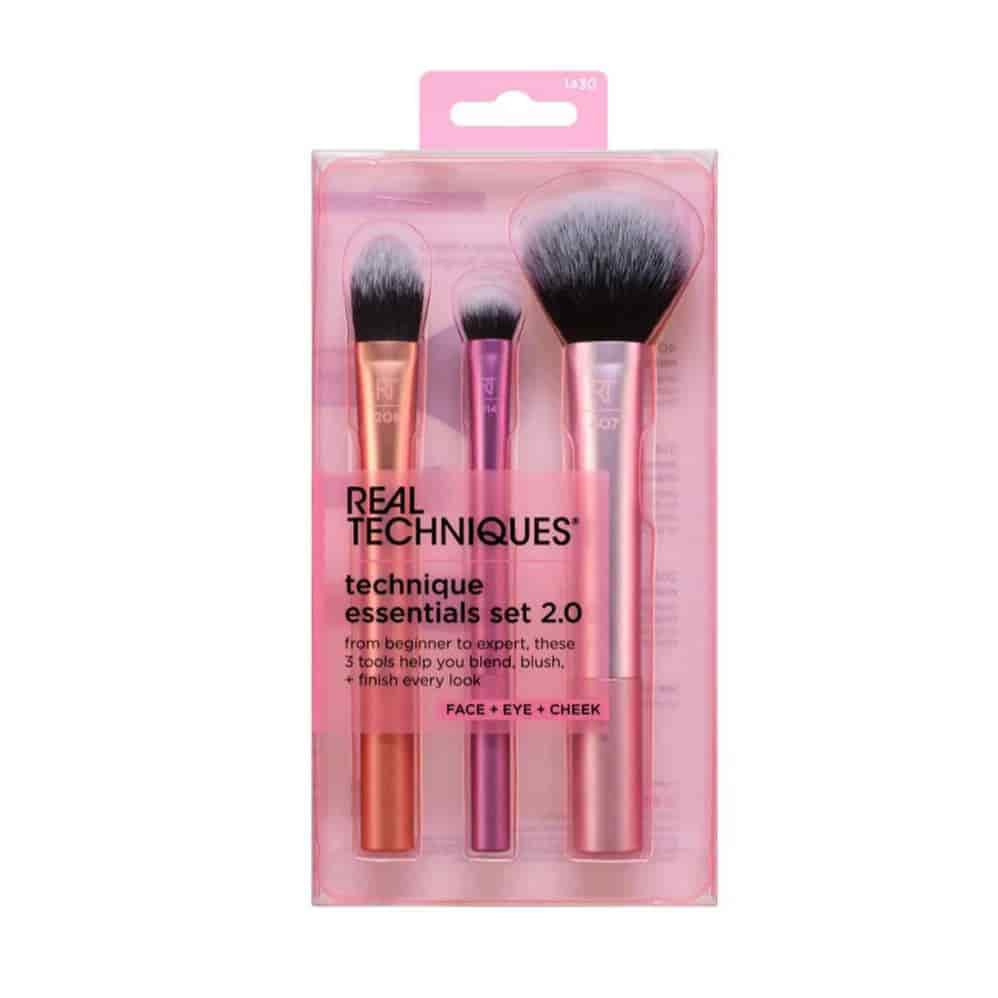 Real Techniques Essentials Set 2.0 3-piece face, eye and cheek makeup brush set price online in Pakistan