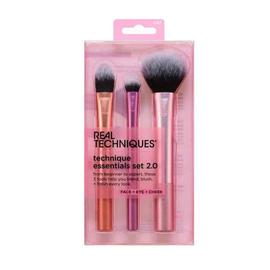 Real Techniques Essentials Set 2.0 3-piece face, eye and cheek makeup brush set price online in Pakistan