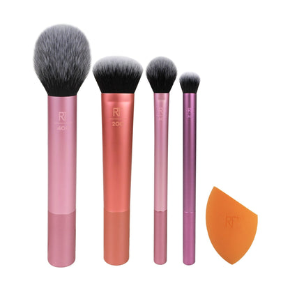 Real Techniques Everyday Essentials Makeup Brush Set – Flawless Face, Eye & Cheek in One Kit! 💄✨ - Lotshop.pk