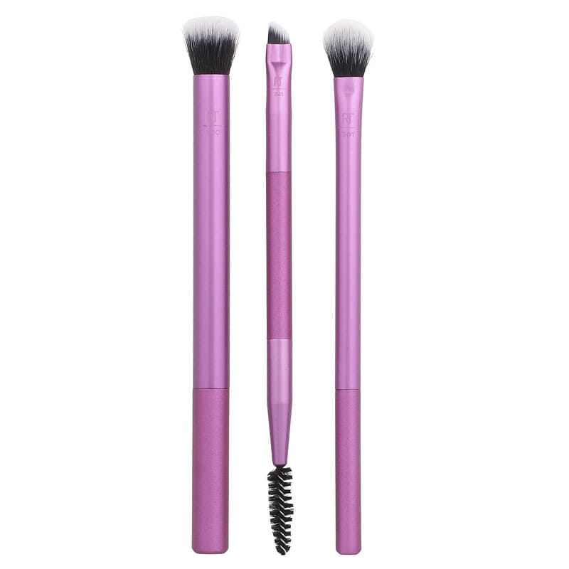 Real Techniques Eye Shade + Blend Set with RT 300 RT 301 RT 341 and RT 343 eye makeup brushes.